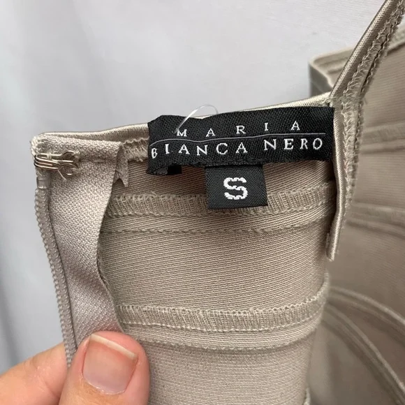Maria Bianca Nero Size Small Black Silver Corset Beaded waist Cocktail dress Y2K - Picture 7 of 9